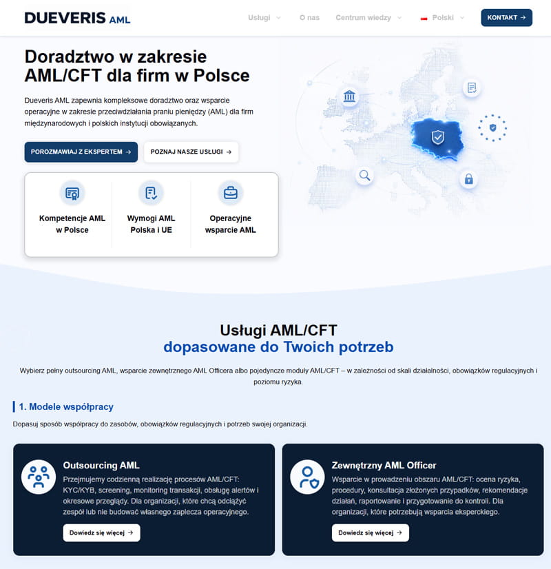 dueveris aml strona internetowa realizacja